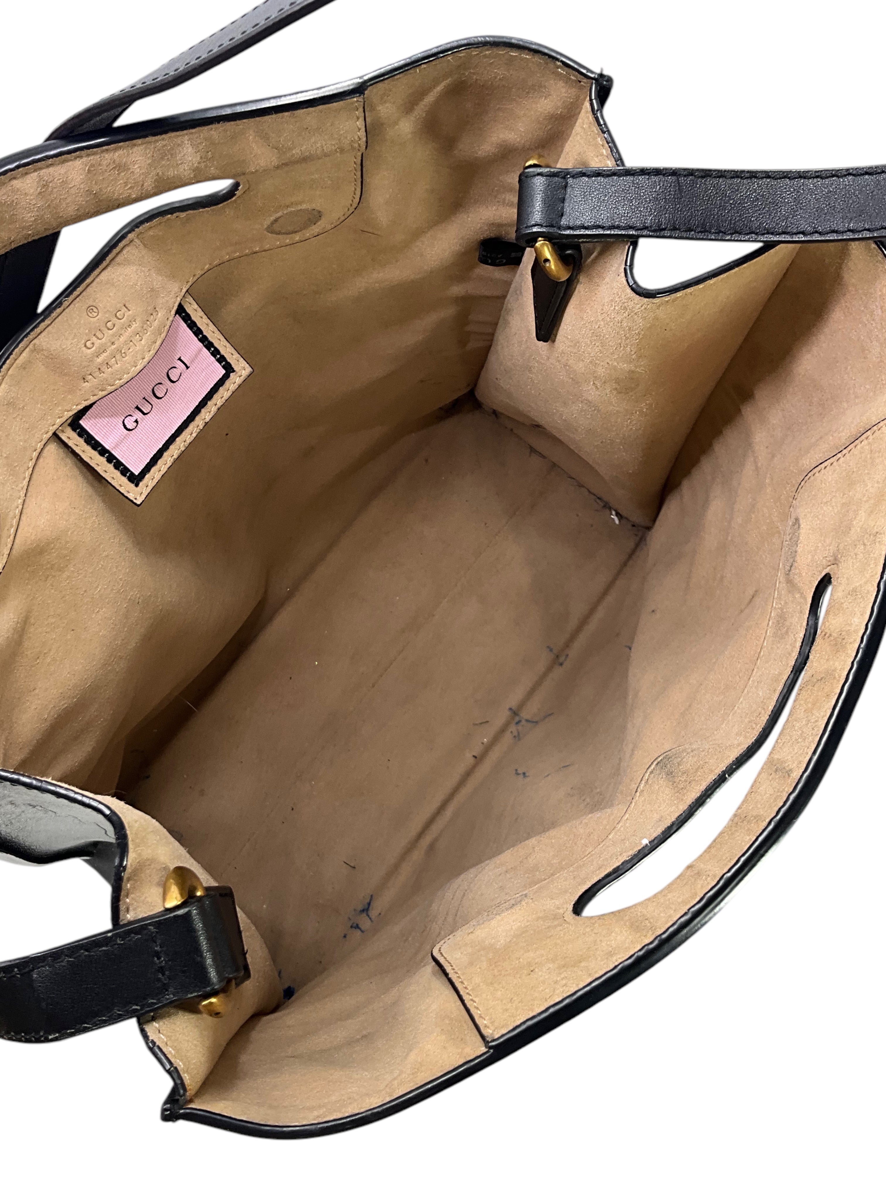 Authentic GUCCI Calfskin GucciGhost Medium Tote Bag for Women - Luxury Leather Handbag for Work, Travel & Everyday Use
