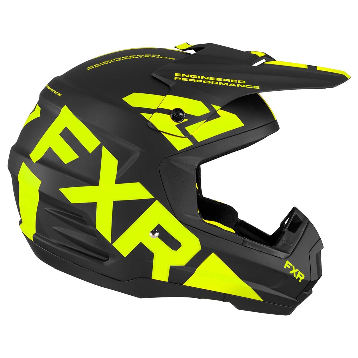 FXR Torque Team Helmet 2025 - Black/High-Visibility - X-Large Size - Premium Snowmobile & Motocross Racing Helmet for Extreme Sports Protection
