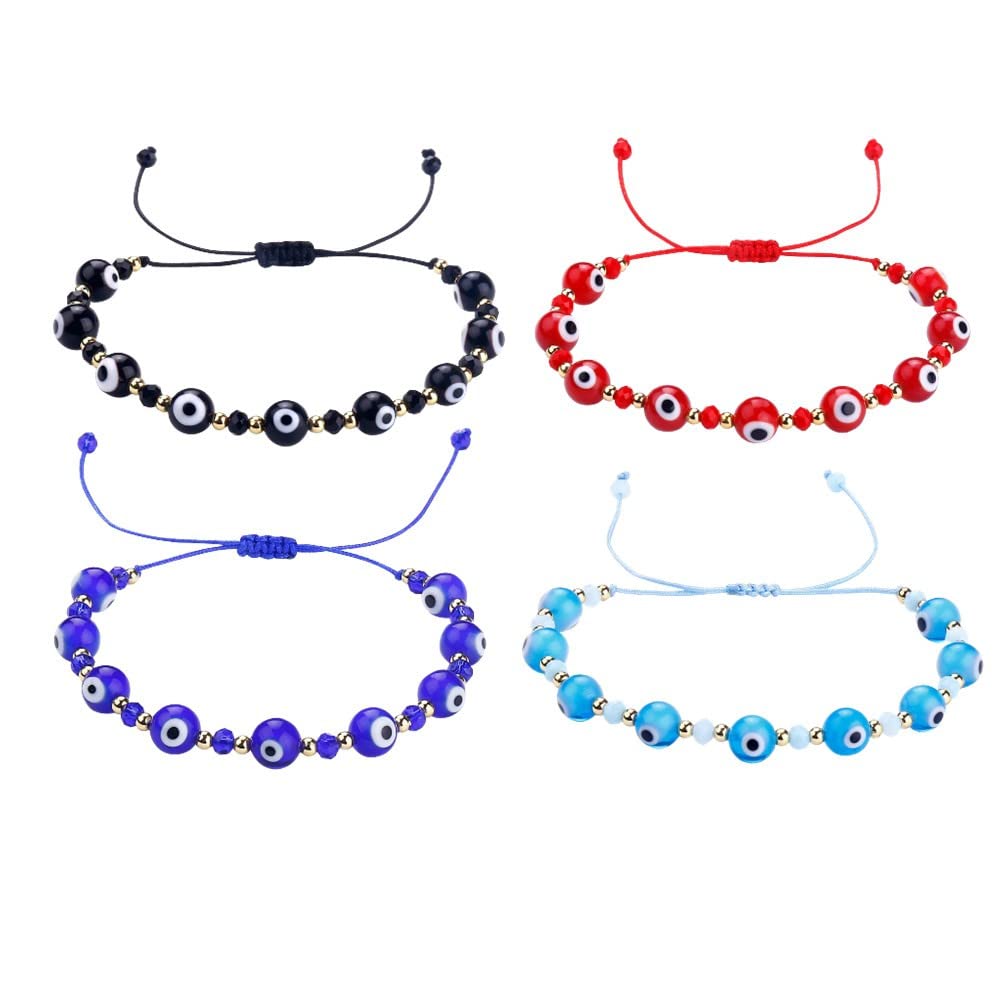 Evil Eye Beaded Bracelet for Women & Men - Turkish Nazar Boncuk Protection Charm, Lucky Woven String Bracelet - Perfect for Gifts, Travel & Spiritual Protection