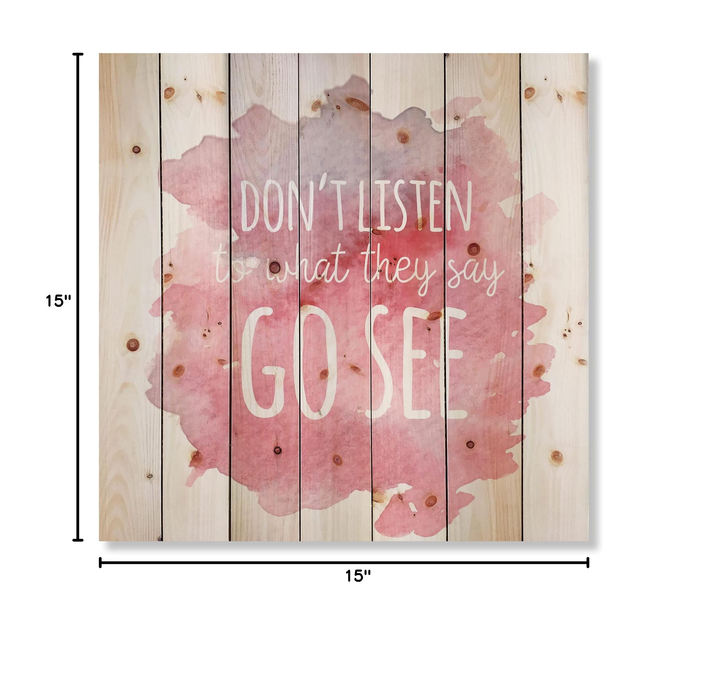 Pink Wood Wall Art - Traditional Wood Decor with Quotes for Home & Office