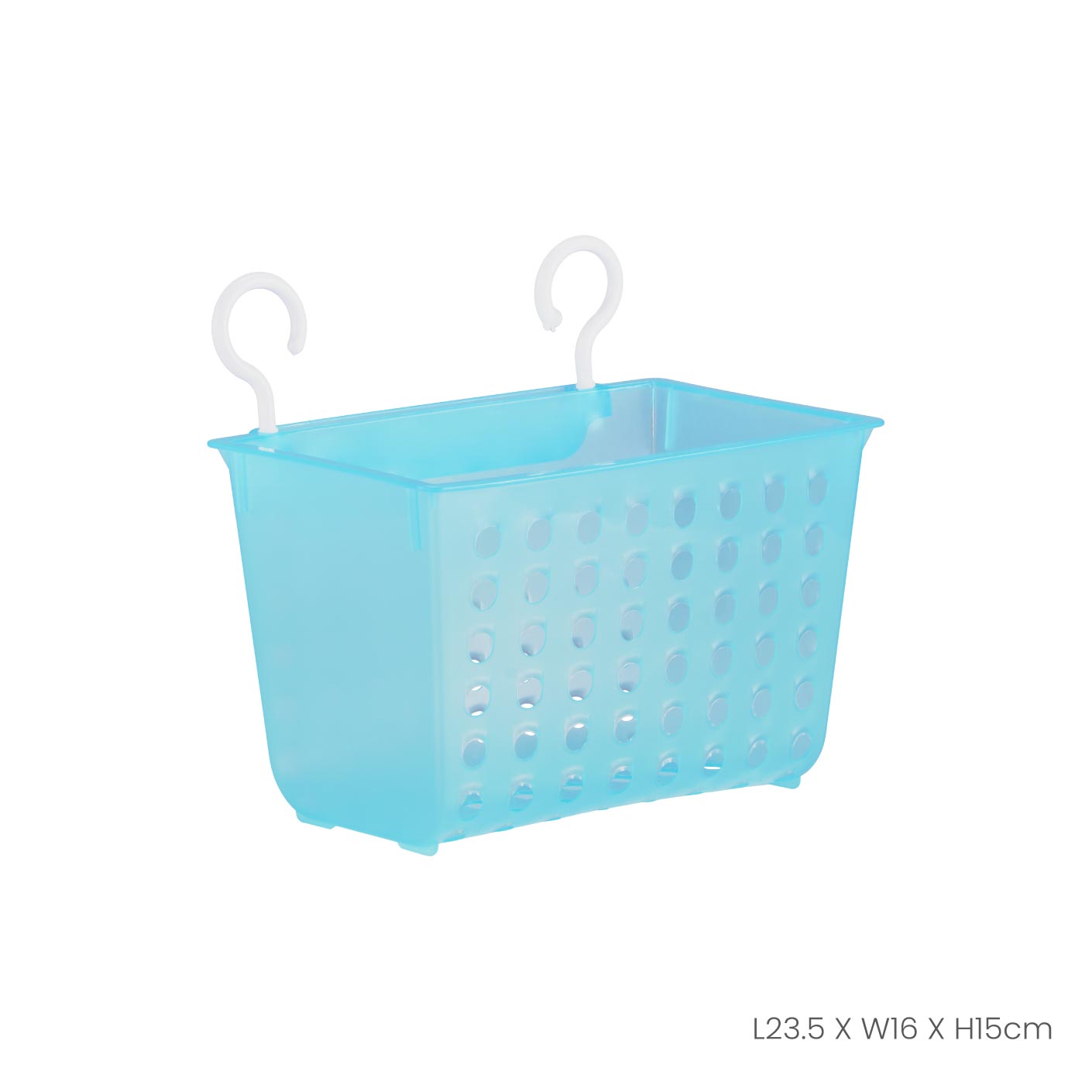 Hanging Basket with 2 Hooks - Wall Mounted Storage Organizer for Kitchen, Bathroom, or Office - Perfect for Fruits, Vegetables, Towels, and Supplies