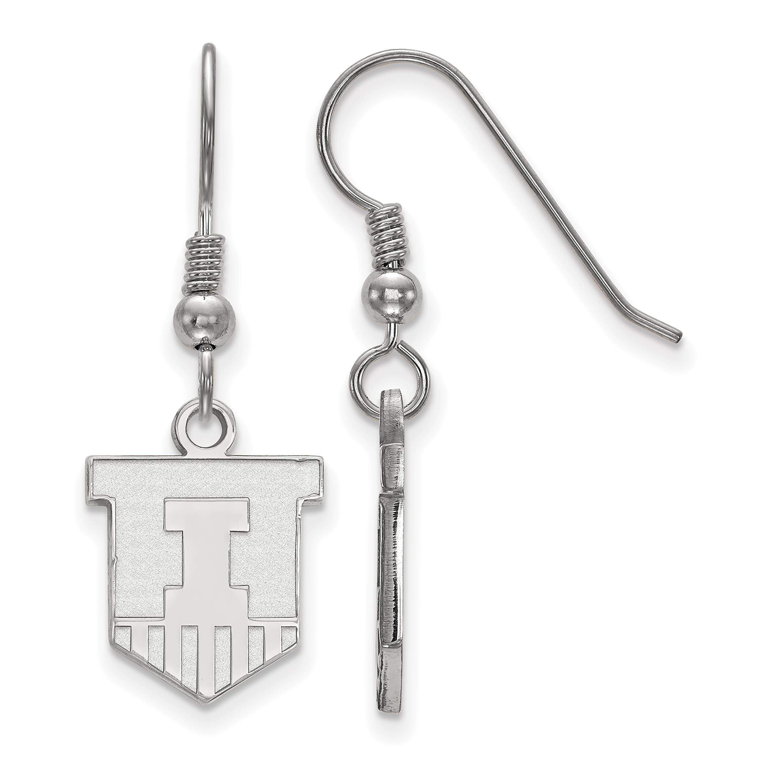 Sterling Silver Illinois Fighting Illini School Logo Dangle Earrings - Perfect for Game Days, Alumni Events & College Fan Gifts