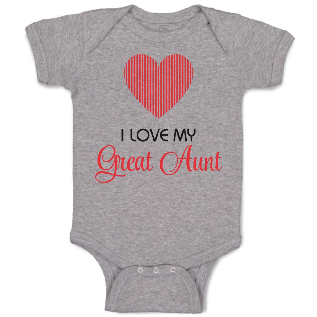 Funny Baby Bodysuit - I Love My Great Aunt Onesie for Boys & Girls | Soft Cotton, Oxford Gray Design | Perfect for 18-Month-Olds | Great Gift for Family Reunions & Photo Shoots