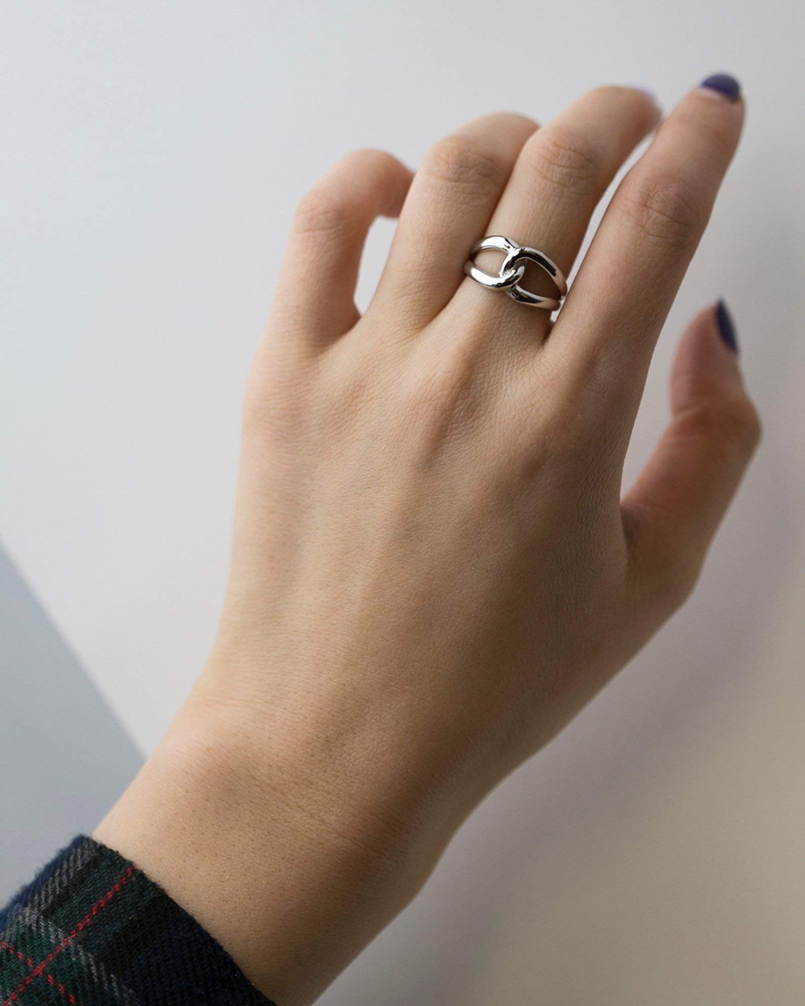 Sterling Silver Simple Rings for Women - Elegant Infinity Link & Tie Ring Set - Perfect for Everyday Wear, Gifts, and Special Occasions