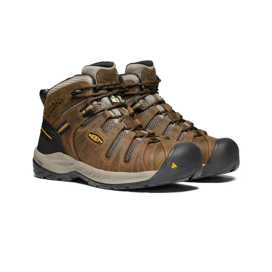 Men's CSA Safety Flint II Work Boots - Steel Toe, Slip Resistant, Electrical Hazard Protection - Perfect for Construction, Warehouse & Industrial Work