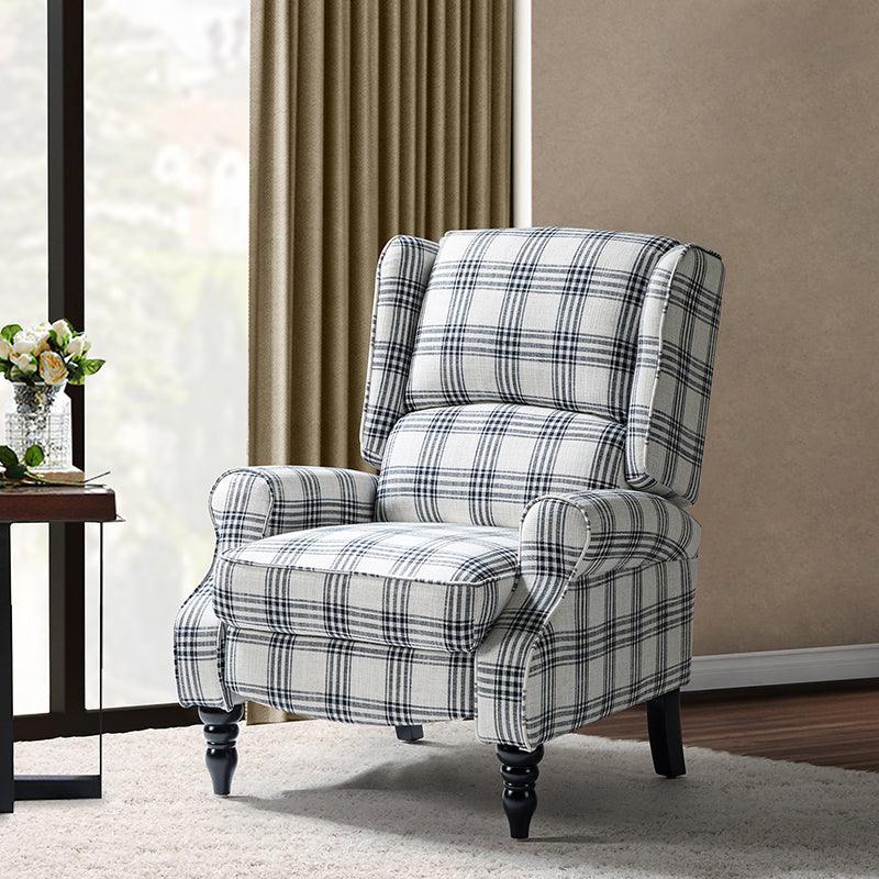 Erdeni Upholstered Manual Wingback Recliner Chair - Comfortable Living Room Armchair with Smooth Reclining Mechanism - Perfect for Home Theater, Reading Nook & Relaxation