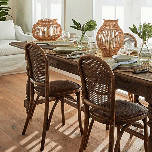 Drew Dining Chair Natural Wood - Modern Farmhouse Dining Room Furniture for Kitchen, Dining Table, and Home Decor