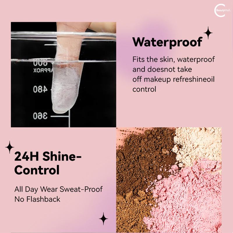 MLSMILE Shimmering Setting Powder - Translucent Loose Finishing Powder for Face, Oil Control & Pore Minimizing - Perfect for Makeup Setting, Baking & All-Day Wear (0.35oz) | Great for Daily Use, Special Occasions & Photography Makeup