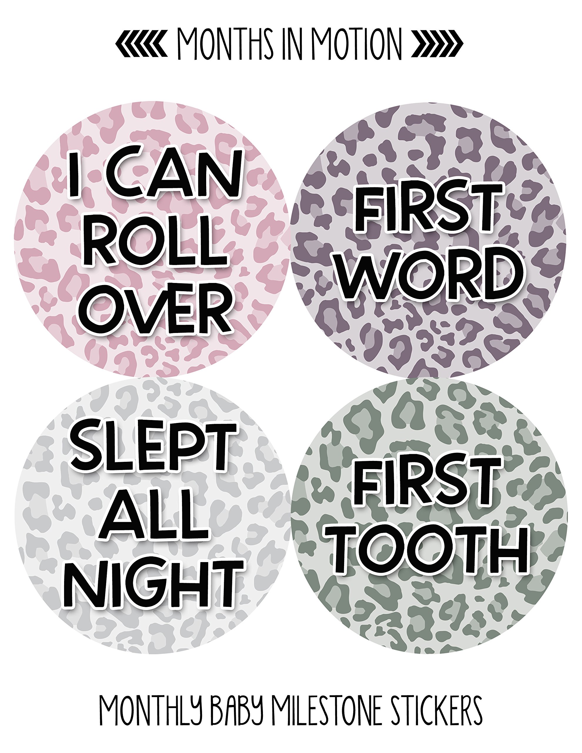 Baby Monthly Milestone Stickers Set of 20 - Newborn Girl Growth Tracking Stickers - Cute Monthly Photo Markers for Baby's First Year - Perfect for Baby Albums, Scrapbooking & Monthly Photo Shoots