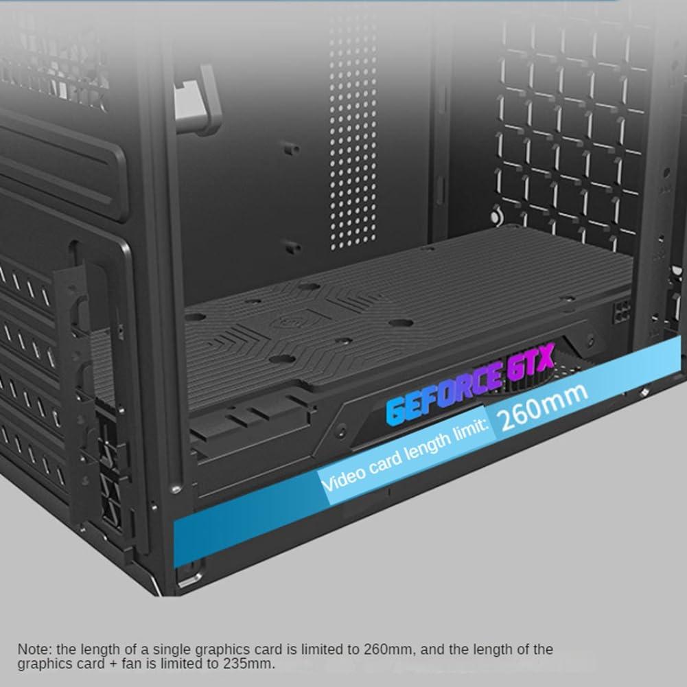 DEKLONPER Mini ITX/M-ATX PC Case - Compact Computer Chassis with USB 2.0 Ports, Supports SSD & 3.5