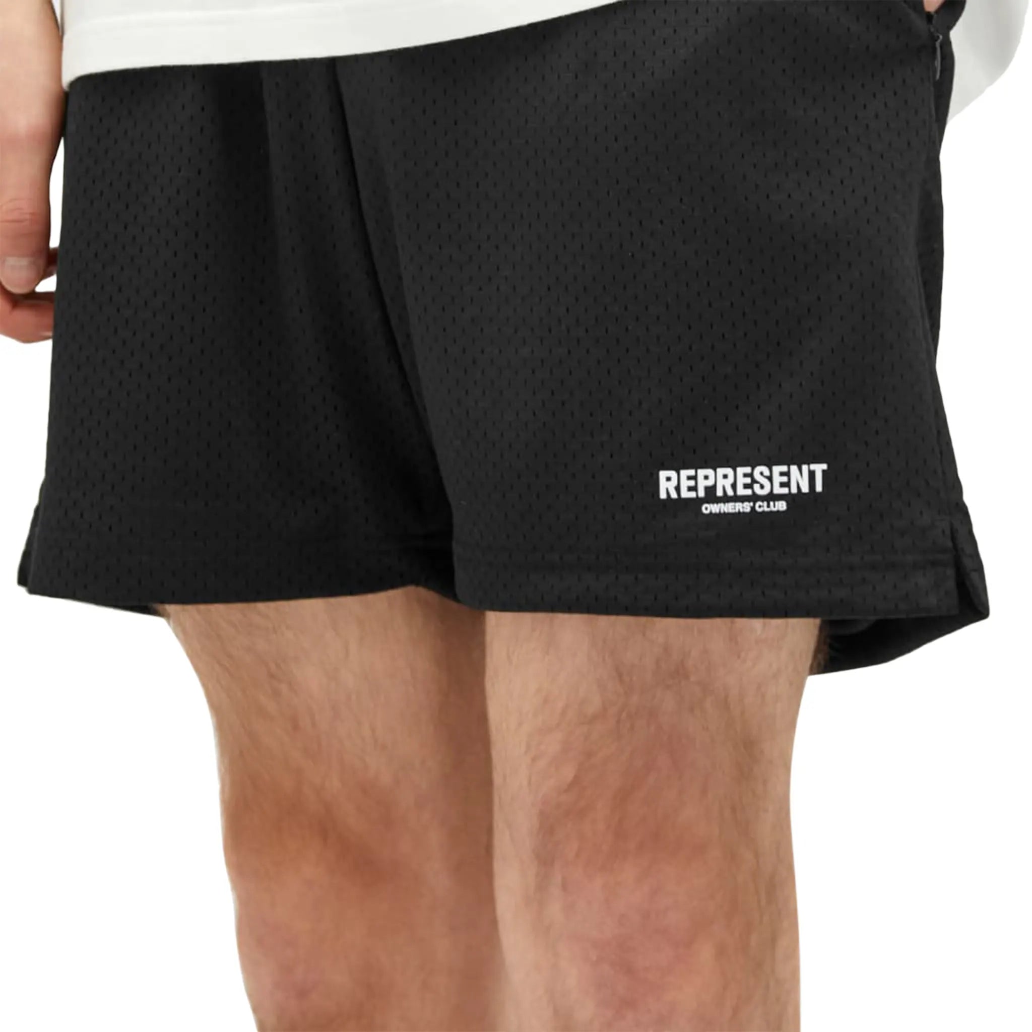 Represent Owners Club Mesh Black Shorts - Breathable Athletic Shorts for Men, Gym Workout & Running - Perfect for Training, Jogging, and Casual Wear