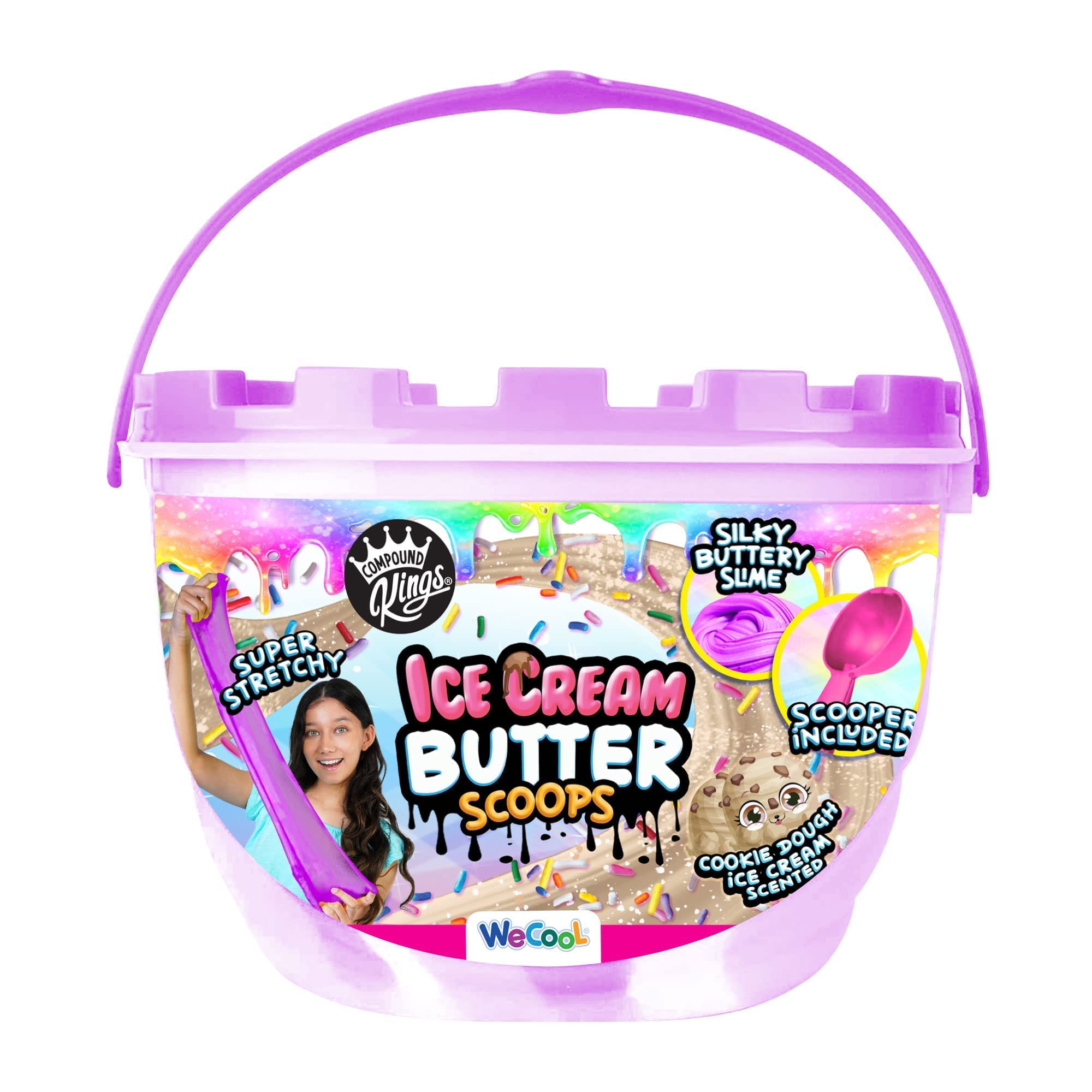 Compound Kings Ice Cream Butter Cloudz Scented Large Slime Bucket for Kids – Soft, Squishy, Non-Toxic Sensory Play Toy | Cookie Dough Scented Purple, Pink & White Swirl Gift Set – Perfect for Stress Relief, Sensory Play & Creative Fun at Home or School
