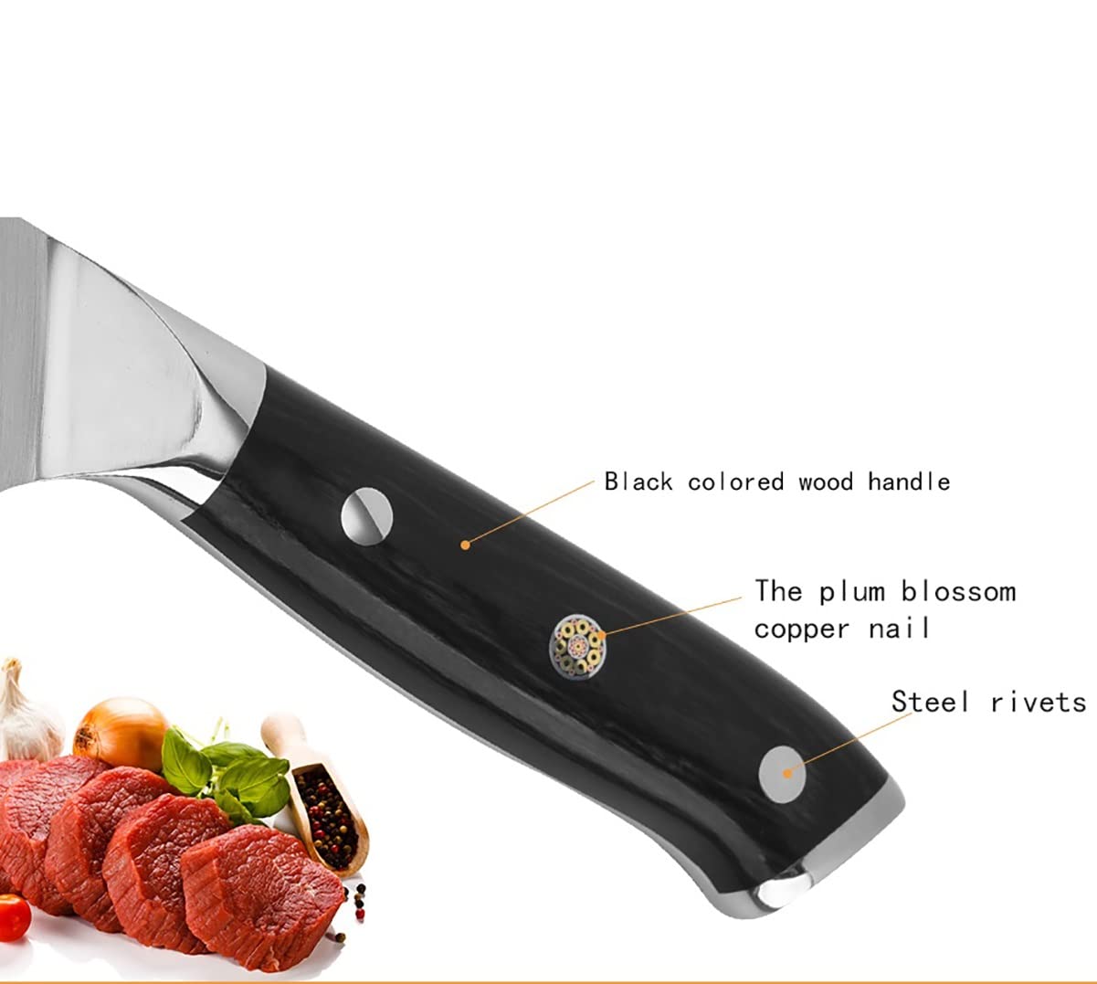 Premium 8-inch Japanese Kitchen Knife Set - 9-Piece German 1.4116 Steel Chef Knives with Fruit & Butcher Knives for Professional Cooking, Outdoor BBQ & Home Kitchen Use