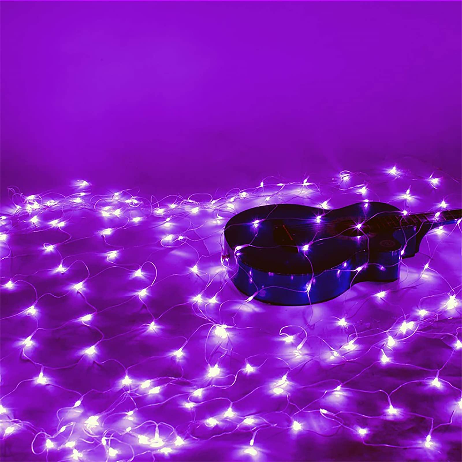**Waterproof LED Fairy String Lights - 144 Purple LED Net Lights (2m x 2m) with 8 Lighting Modes for Weddings, Christmas, Patio & Outdoor Decor**    **Perfect for:** Wedding backdrops, Christmas tree wraps, garden bushes, patio parties, window displays, and festive New Year decorations.