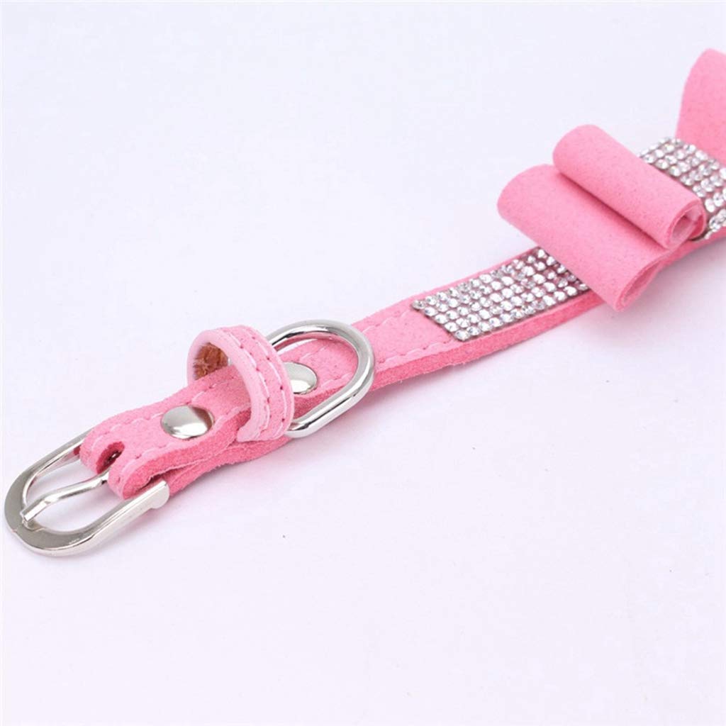 Sparkling Rhinestone Dog Collar - Soft Suede Leather Pet Collar with Crystal Diamonds for Small Dogs & Cats | Perfect for Parties, Weddings & Special Occasions