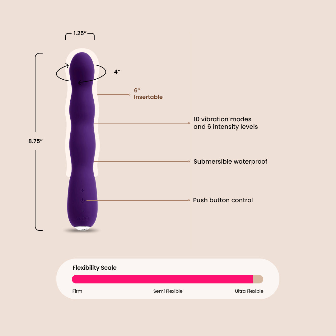 VeDO Quiver Plus Rechargeable G-Spot Vibrator - Powerful & Waterproof Clitoral Stimulator for Women - Perfect for Solo Play & Couples Intimacy