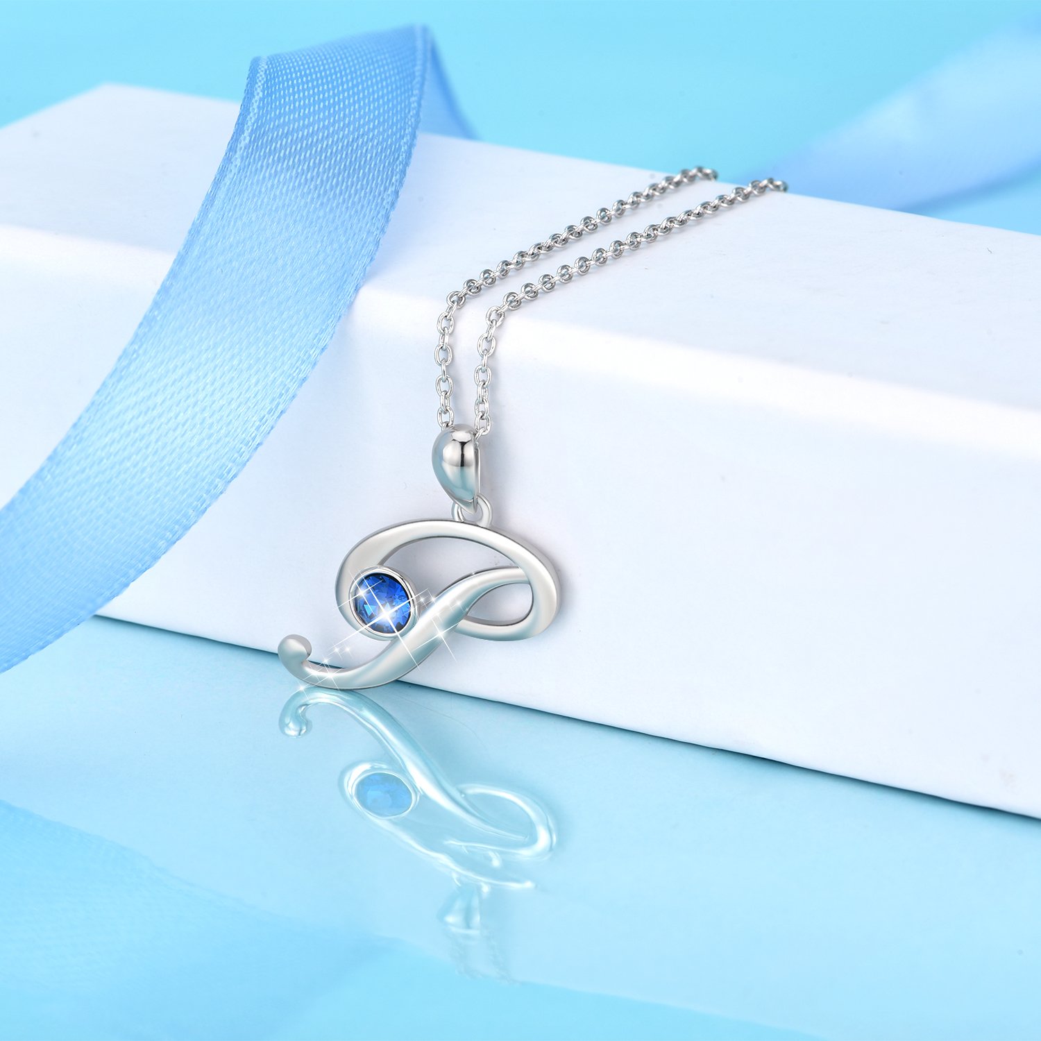 WINNICACA Personalized Initial Necklace for Women - 925 Sterling Silver Letter Pendant with Birthstone, Custom A-Z Jewelry Gift for Her, Daughter, Girlfriend - Perfect for Christmas, Birthday & Anniversary Gifts | Elegant Everyday Wear & Special Occasion Present