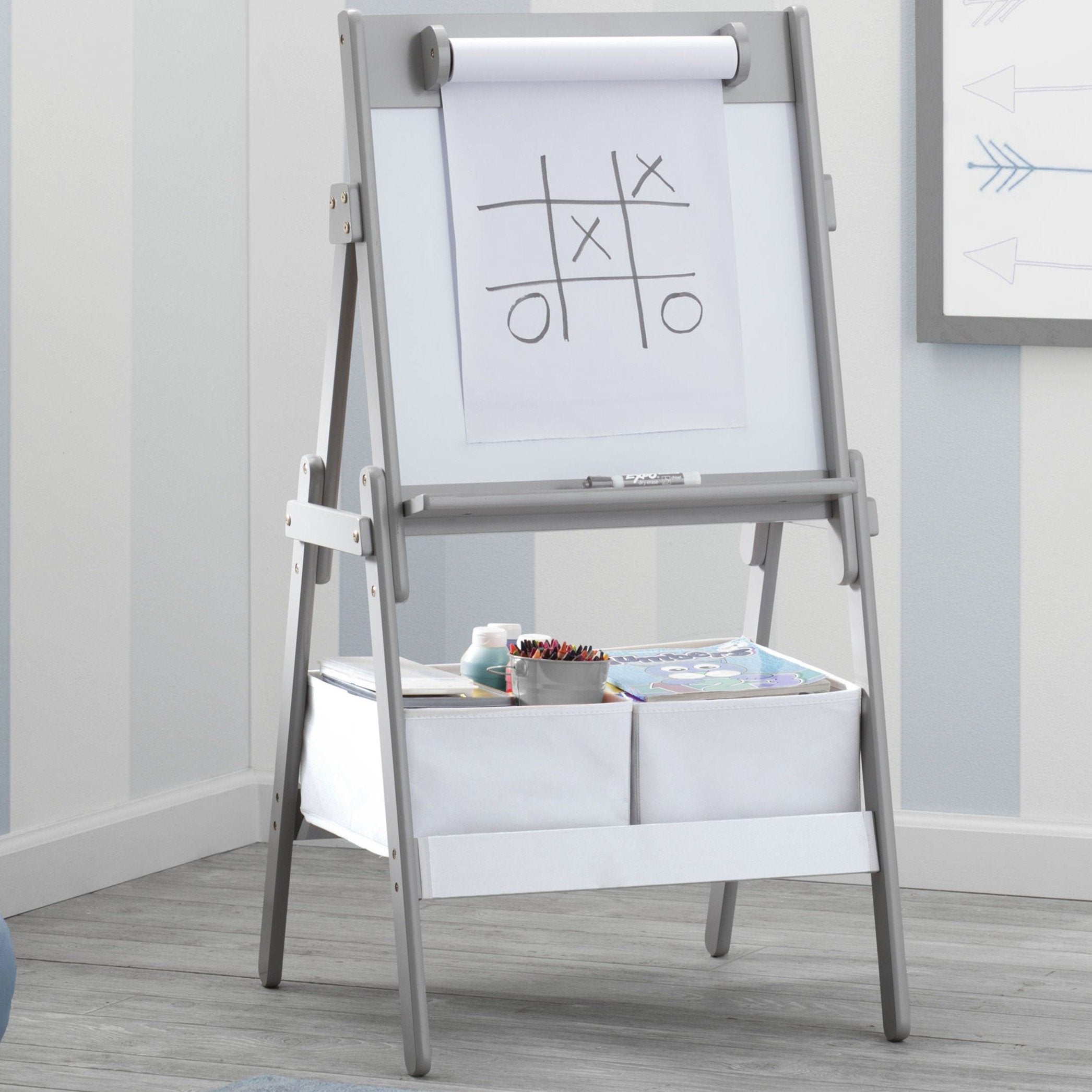 Classic Kids Whiteboard & Dry Erase Easel with Paper Roll and Storage - Perfect for Homeschooling, Classroom Learning & Creative Play