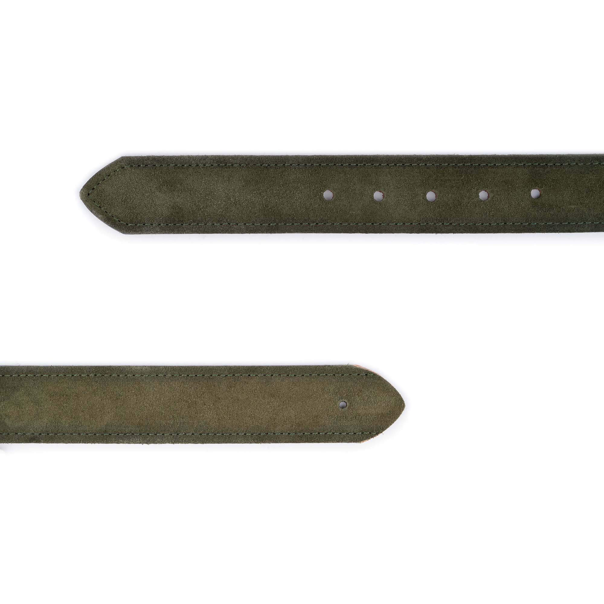 Olive Green Suede Leather Belt Strap for Montblanc Buckles - 3.8cm Width - Premium Replacement Band for Luxury Watches & Dress Accessories