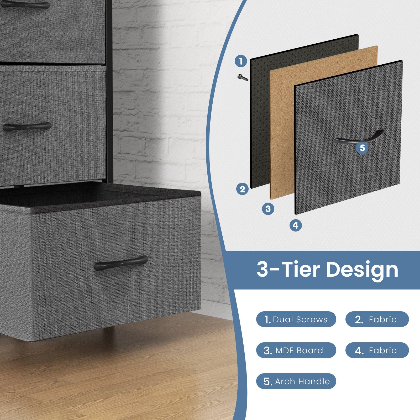 6-Drawer Fabric Dresser for Bedroom with Metal Frame & Wooden Top - Wide Storage Chest for Clothes, Bedding & TV Stand - Perfect for Master Bedroom, Guest Room & Dorm Organization
