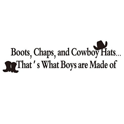 Western Cowboy Nursery Wall Decal - Boots, Chaps & Hat Vinyl Sticker for Boys Room, Home Decor Mural Art - Perfect for Baby Shower Gifts & Western-Themed Bedrooms