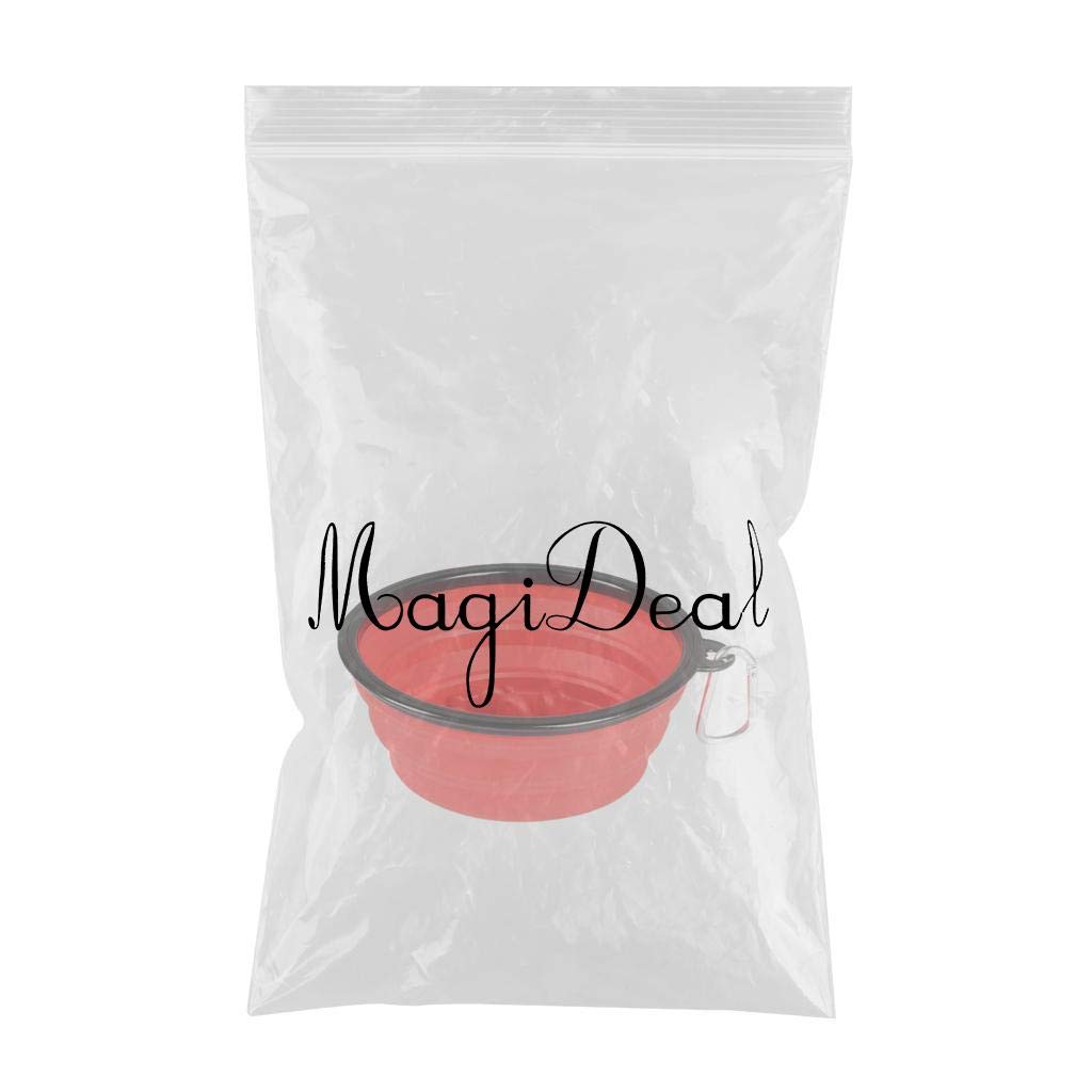 SECRET DESIRE Slow Feeder Dog Bowl - Collapsible Pet Food Dish for Cats & Dogs - Anti-Gulping Water Bowl for Fast Eaters - Perfect for Travel, Camping & Home Use (Red)