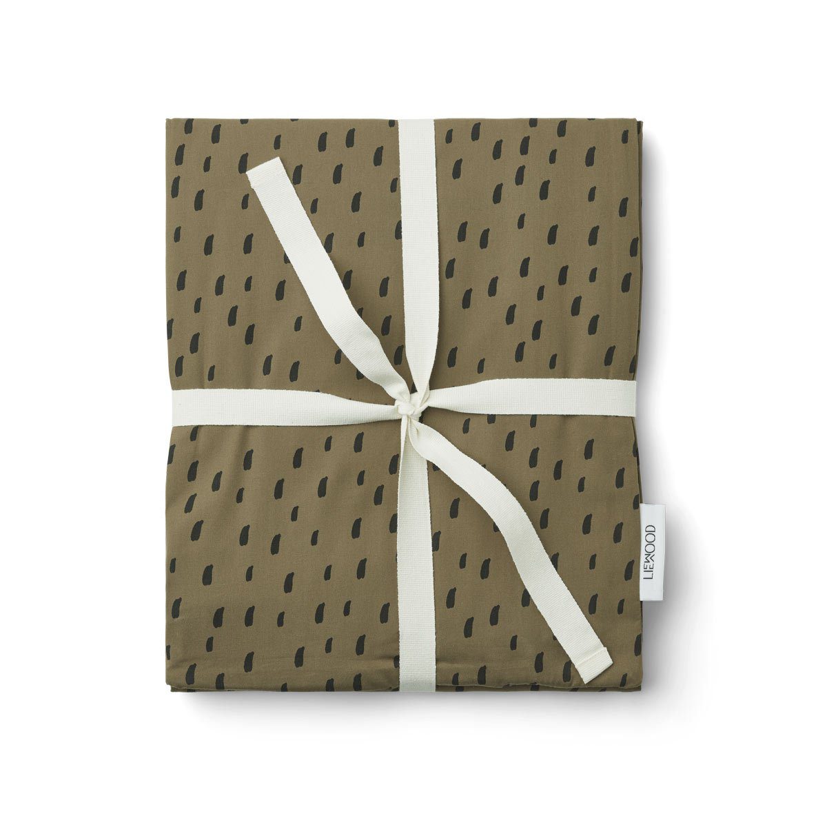 LIEWOOD Organic Cotton Bedding Set - Graphic Stroke/Khaki Print for Kids & Teens - Soft, Breathable & Hypoallergenic - Perfect for Nursery, Bedroom & Dorm Room Decor