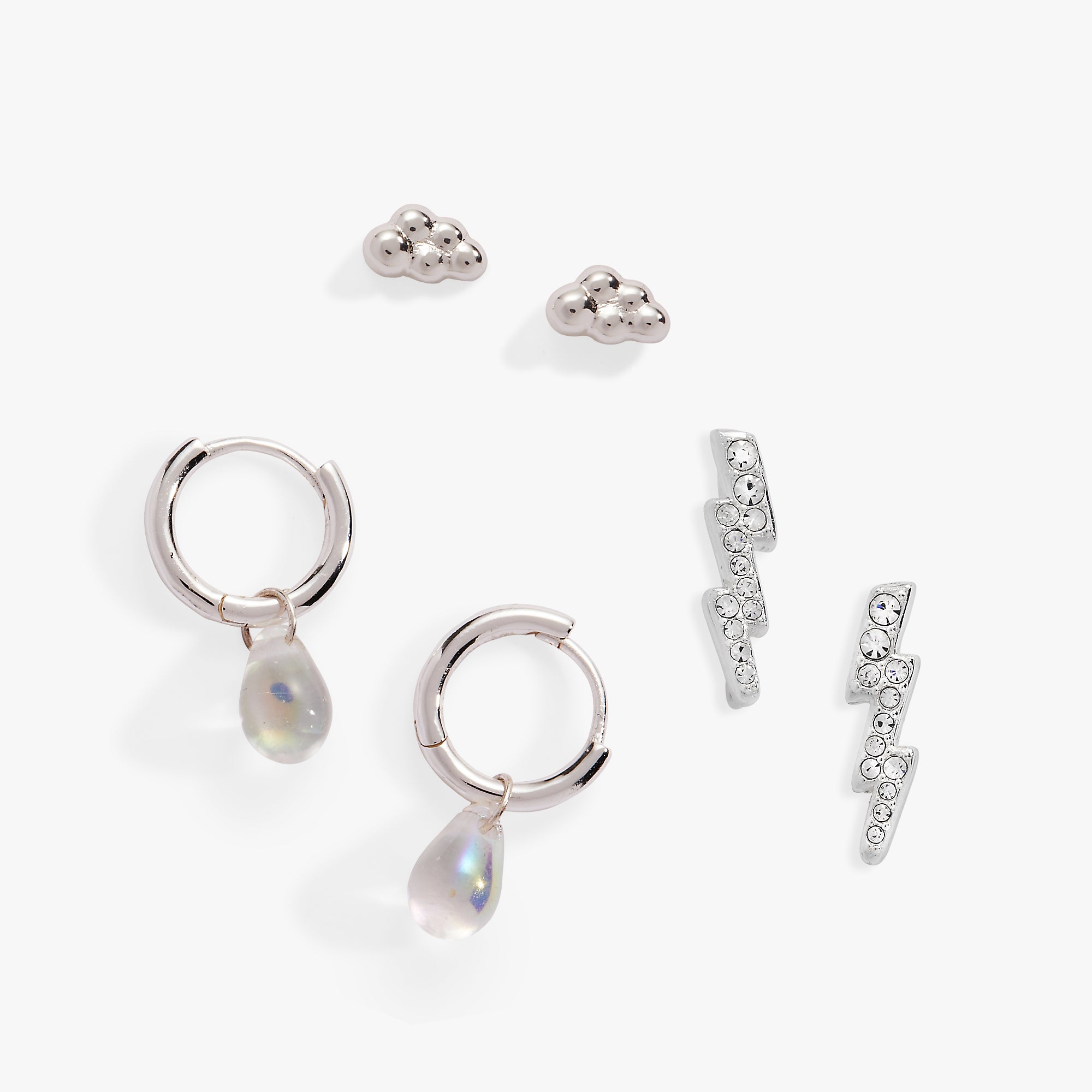 3-Piece Cloud Earrings Set - Dainty Silver Hoop Earrings for Women - Perfect for Everyday Wear, Gifts & Boho Style