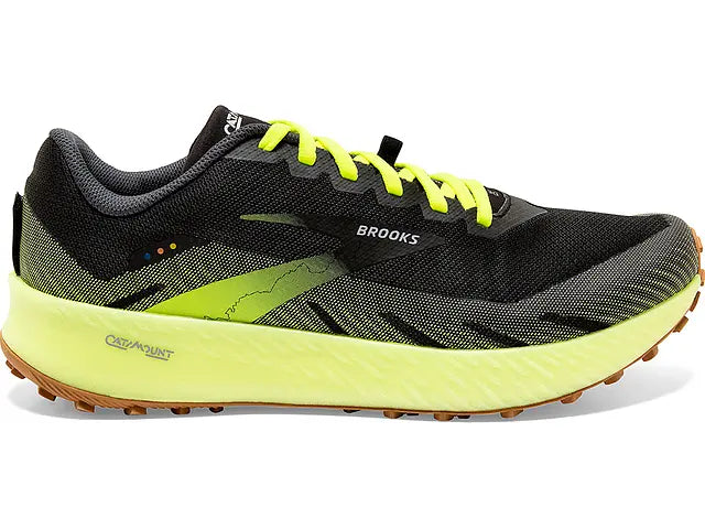Brooks Catamount Men's Trail Running Shoes - Black/Nightlife, Size 7.5 D Medium - Lightweight & Durable for Hiking, Outdoor Adventures & Daily Jogging