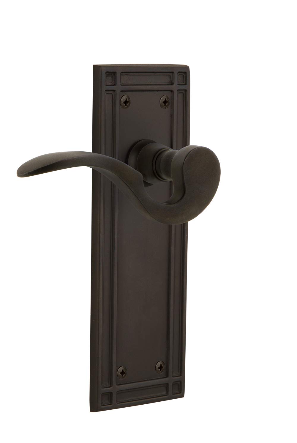Nostalgic Warehouse Mission Plate Passage Manor Lever - Oil-Rubbed Bronze Door Handle for Vintage Home Decor | Perfect for Farmhouse, Cottage & Traditional Style Houses