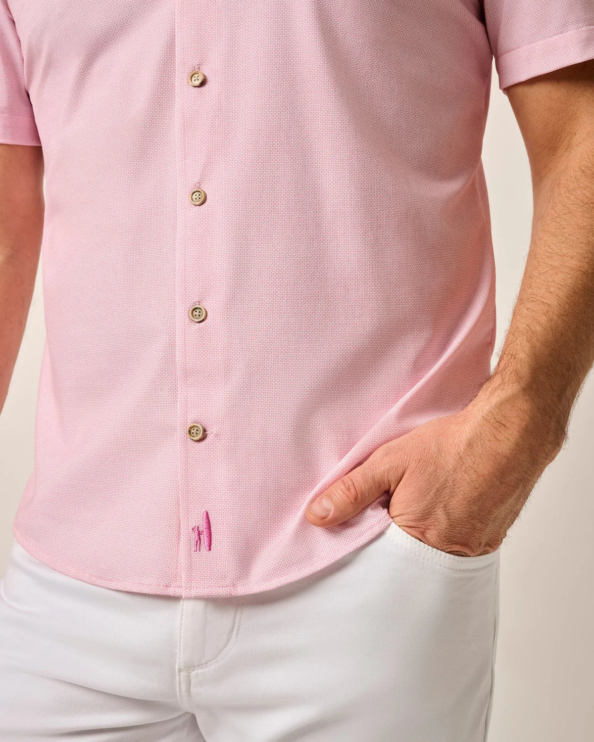 Johnnie-O Spielman Solid Men's Casual Shirt - Classic Fit, Short Sleeve, Button Down for Golf, Office & Summer Outings