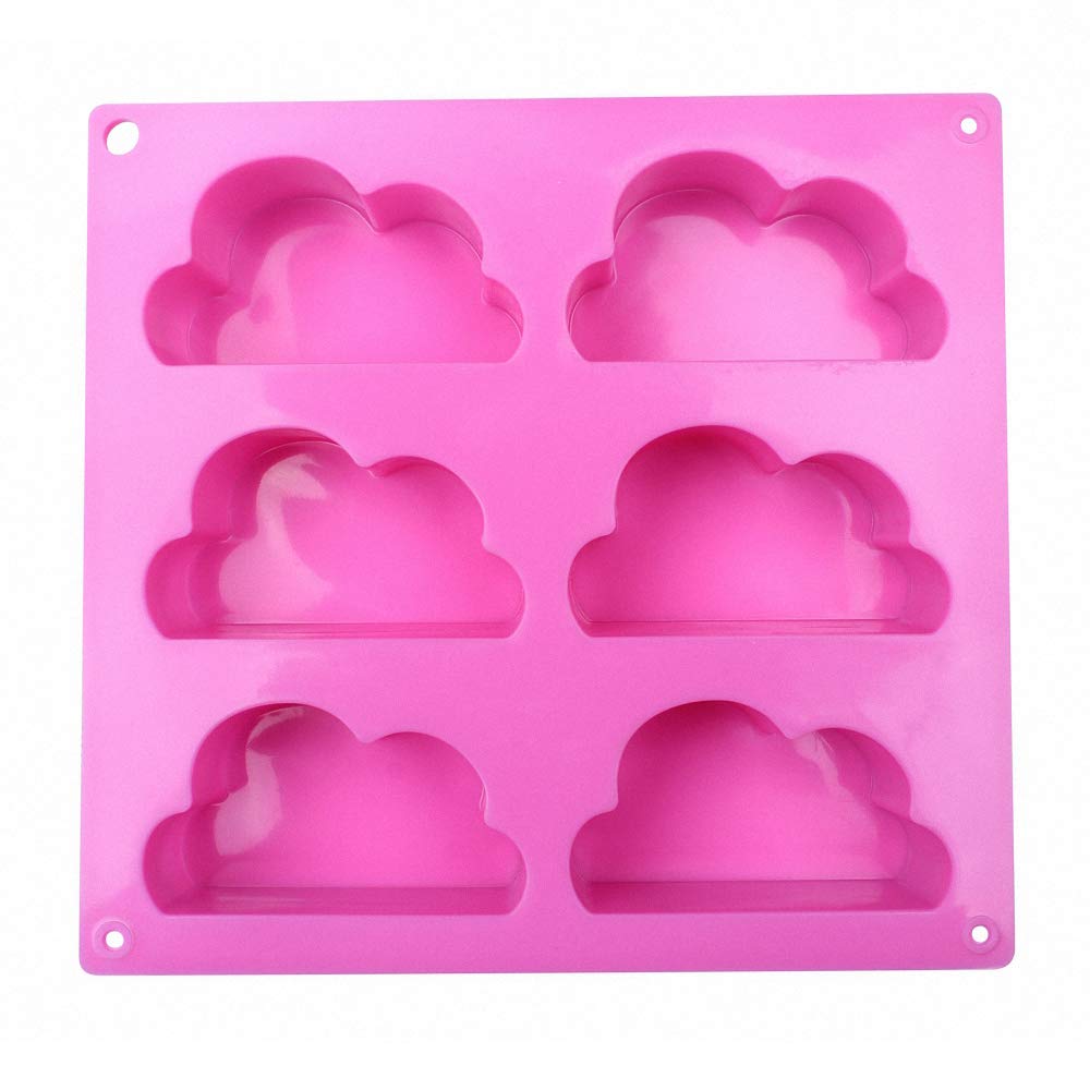 2 Pack Silicone Cloud Cupcake Pans - Non-Stick Mousse Cake Molds for Baking, Jello, Soap, Wax, Bath Bombs & DIY Crafts - Perfect for Birthday Parties, Home Baking and Gift Making