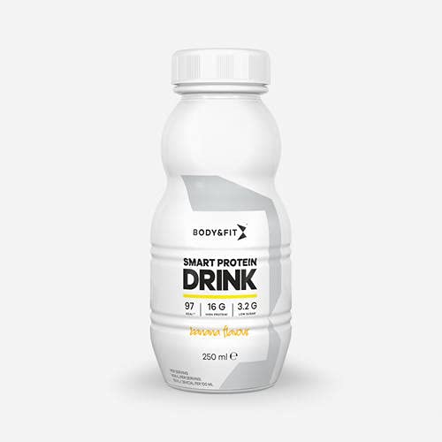 Body & Fit Smart Protein Drink - 6 Pack (250ml Each) - Banana Flavor | Post-Workout Recovery, Meal Replacement & Healthy Snack for Active Lifestyles