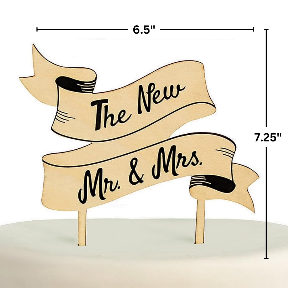 Rustic Cake Topper - Handmade Wooden Wedding Cake Decor - 1 Piece for Birthday, Anniversary & Special Occasions