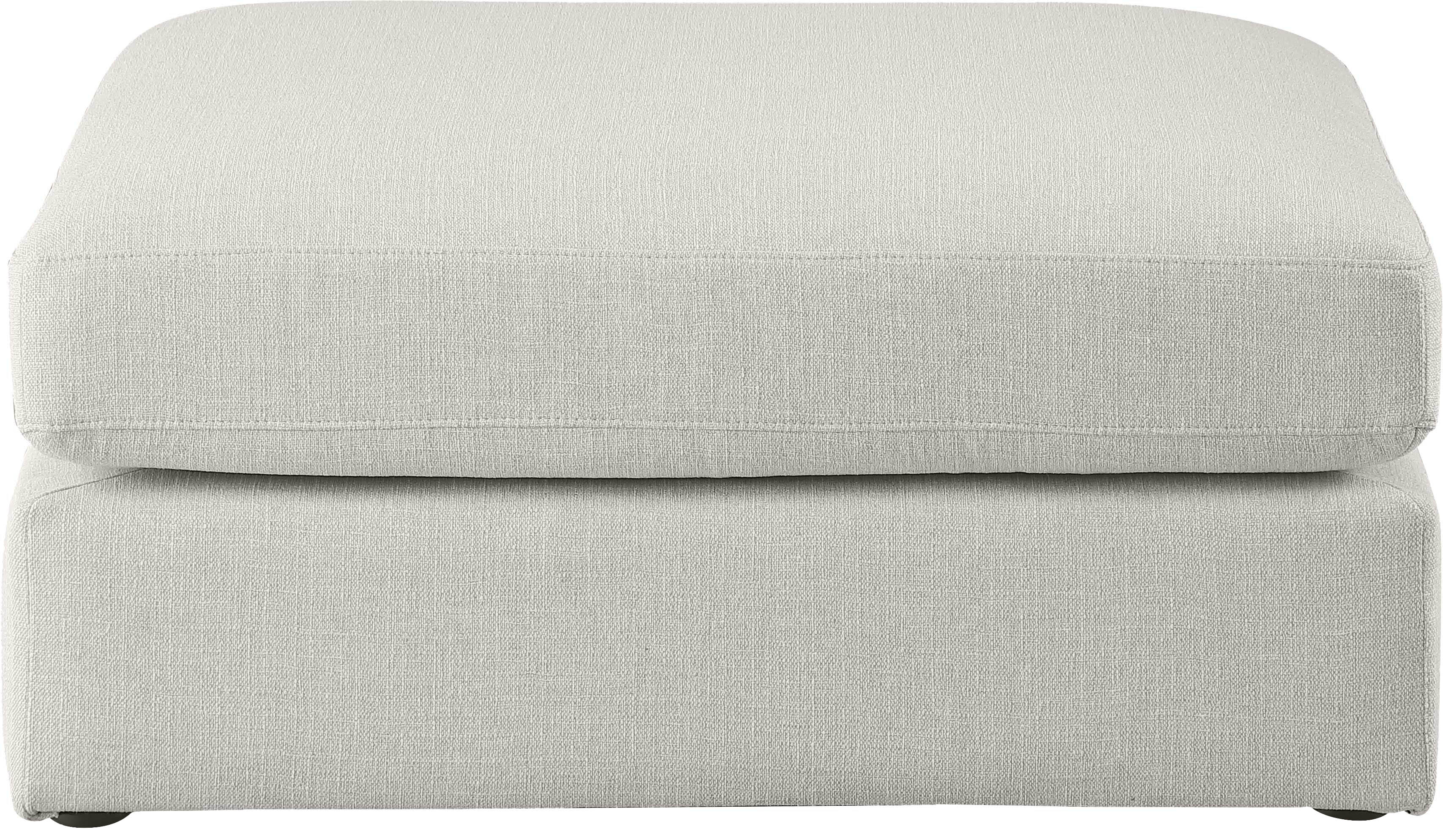 Beckham Durable Linen Textured Fabric Ottoman Footrest - Perfect for Living Room, Bedroom & Home Decor