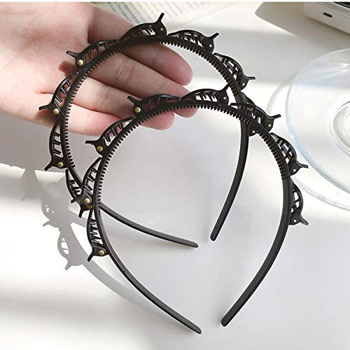 DD Retails Girls Hair Clips & Barrettes - Double Layer Twist Plait Headband for Bangs Hairstyle (Pack of 1) | Perfect for School, Parties & Everyday Styling