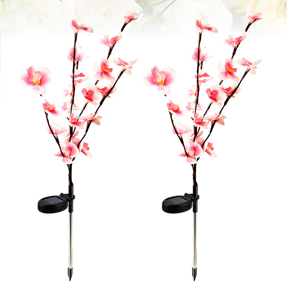 Solar Flower Lights Outdoor - 2 Pack Garden Decor for Mother's Day & Landscaping