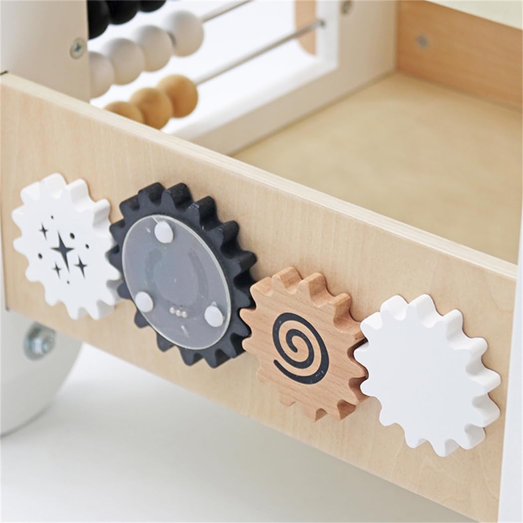 Montessori Baby Walker - 5in1 Wooden Activity Cube for Toddlers 1+ | Learning & Play Toy for Home Daycare