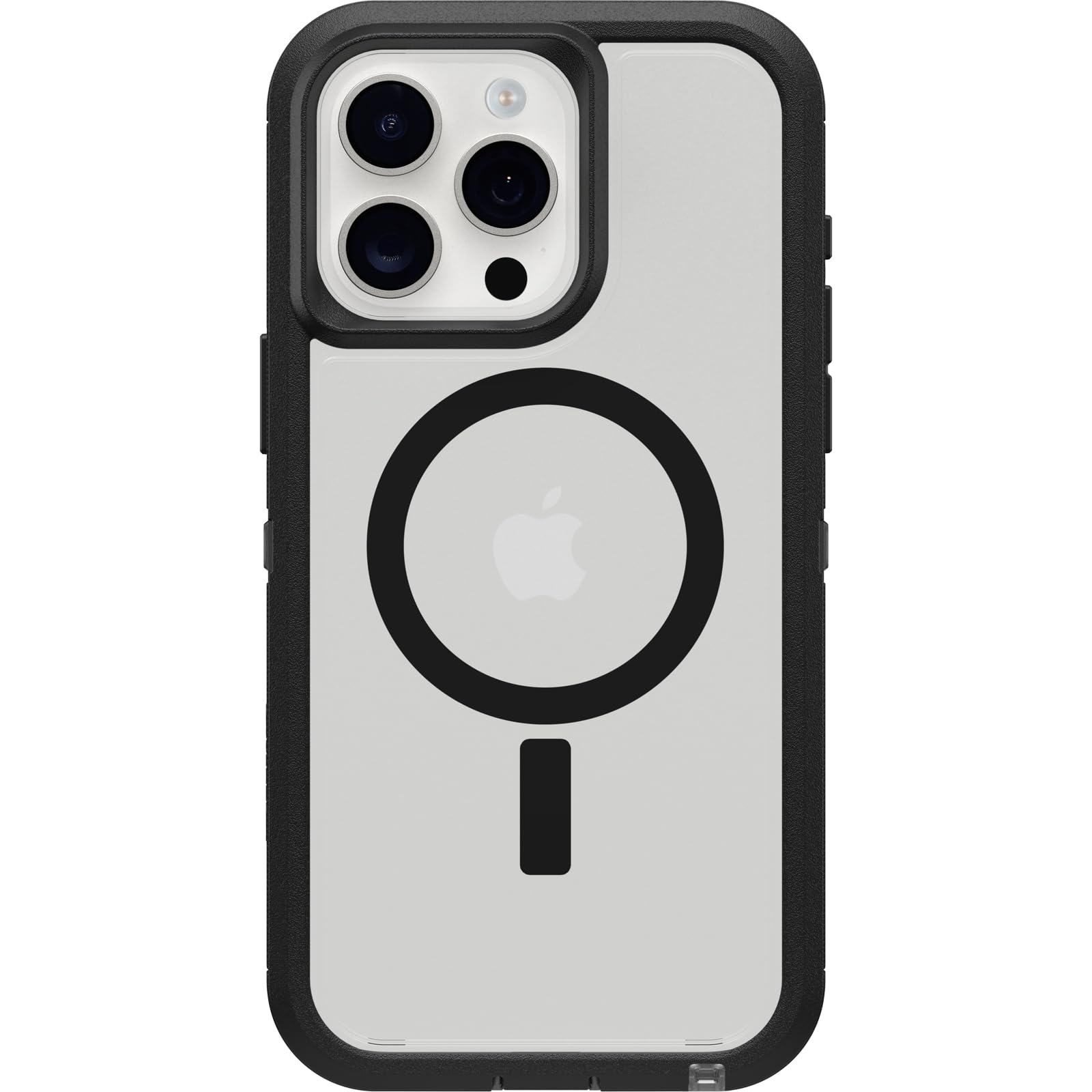 OtterBox Defender Series XT Clear Case for iPhone 15 Pro MAX - Dark Side (Black/Clear) | Rugged, MagSafe Compatible, Screenless Design with Lanyard Attachment | Perfect for Outdoor Adventures, Work & Daily Protection