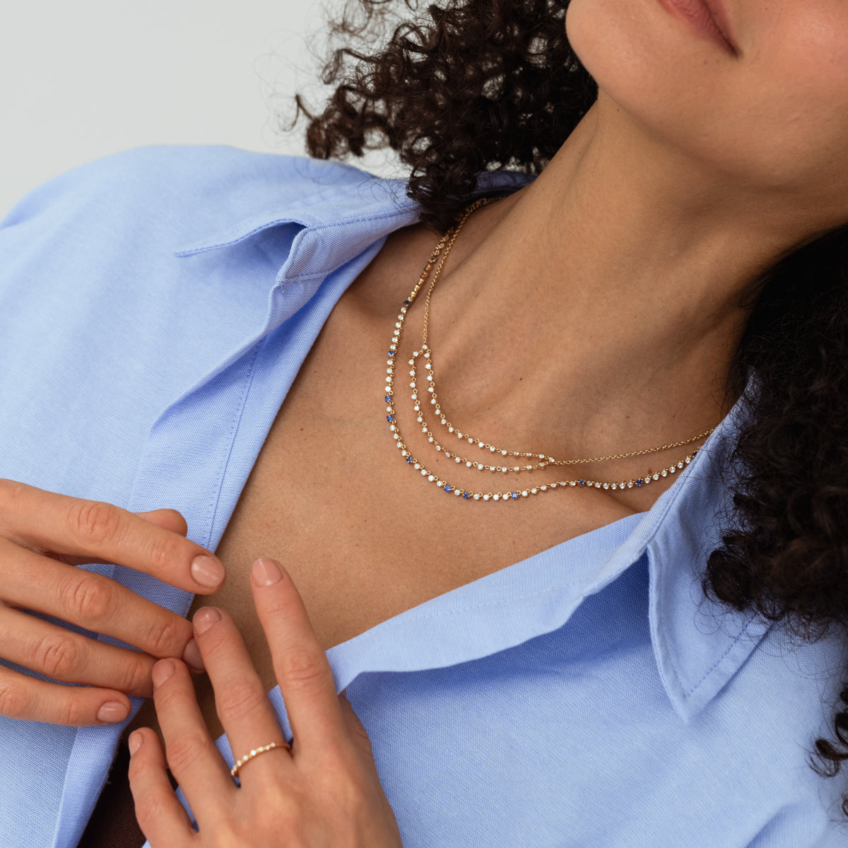 Elegant Sapphire and Diamond Necklace for Women - Perfect for Weddings, Anniversaries & Special Occasions