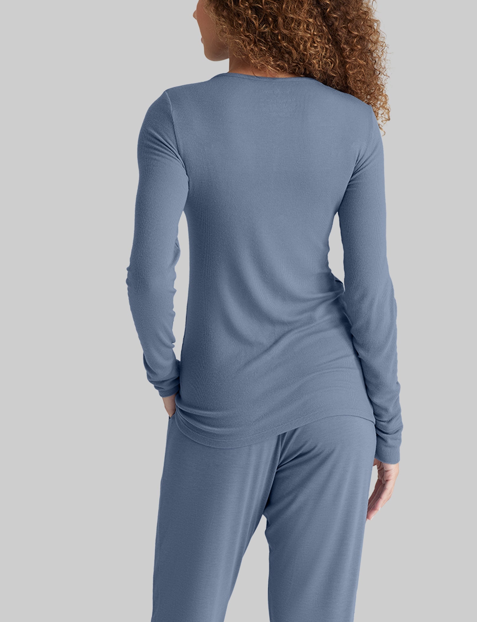 Women's Casual Henley Top - Soft Long Sleeve Button Down Shirt for Relaxing at Home, Lounging & Weekend Outfits