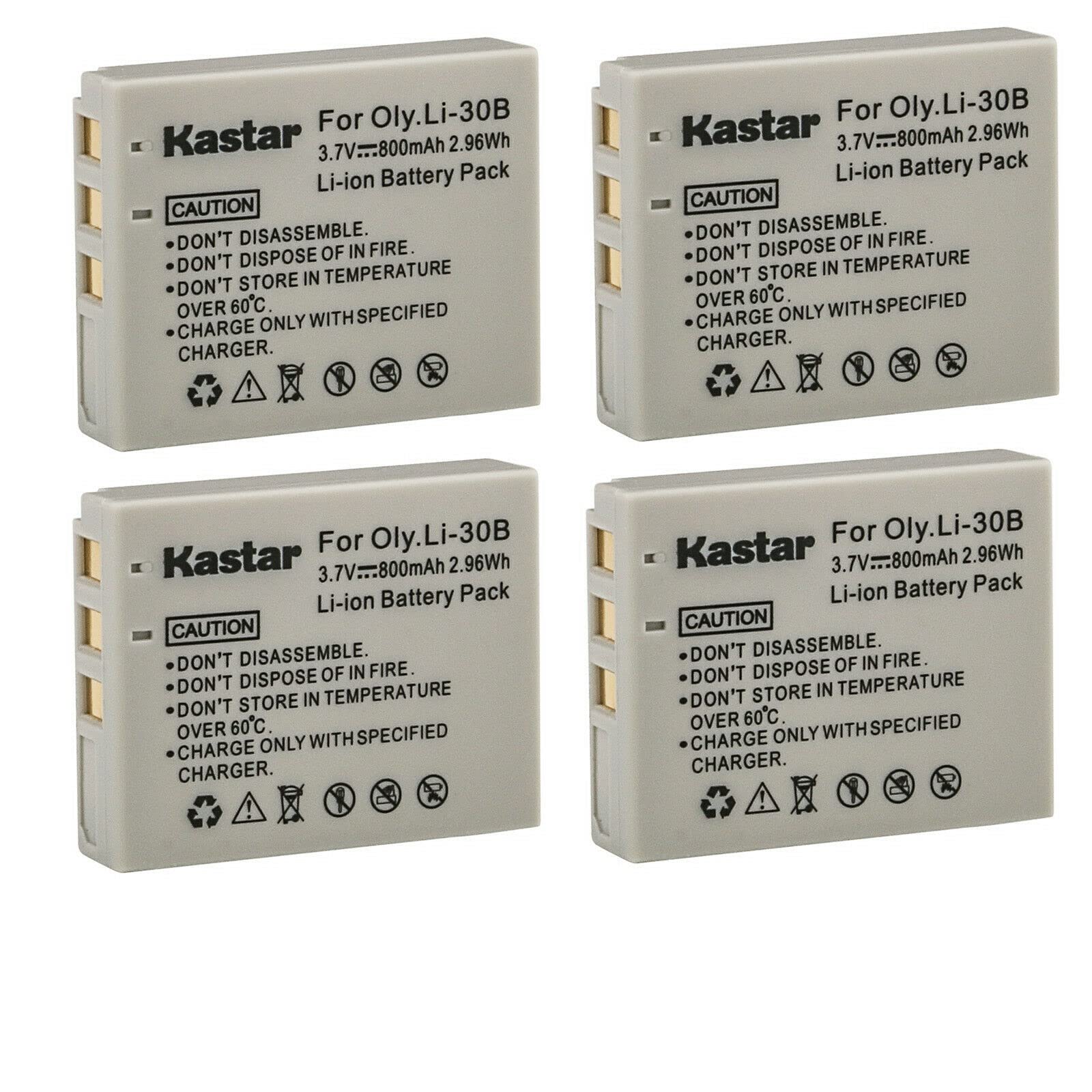 Kastar 4-Pack Li-30B Li-30C Replacement Batteries for Olympus Digital Cameras - Compatible with Olympus Stylus Verve, µ-Mini Digital Series - Perfect for Travel Photography & Everyday Shooting