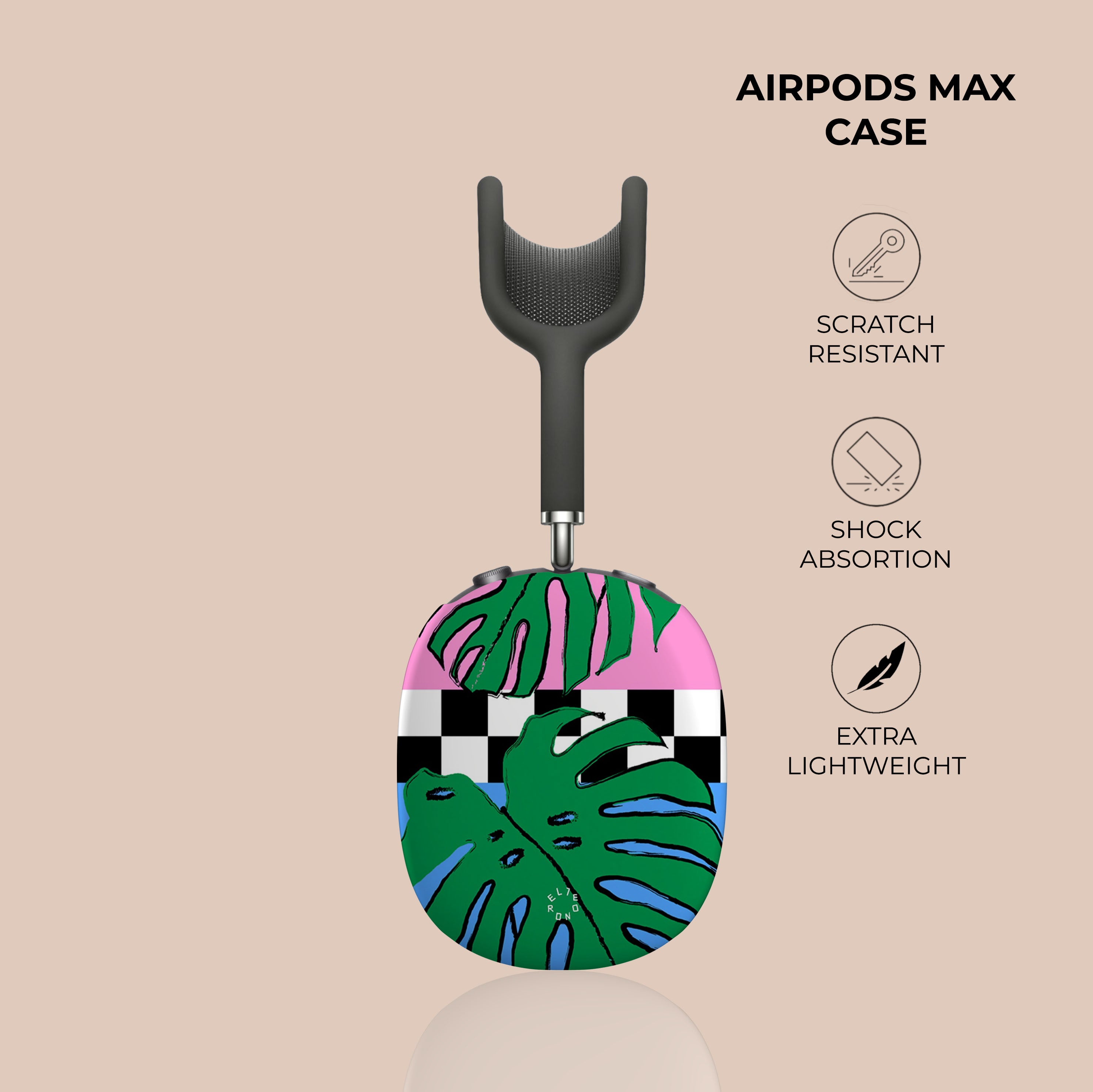 Tropical Leaves AirPods Max Protective Case - Durable Hard Shell Cover for Apple AirPods Max Headphones - Perfect for Travel, Gym & Outdoor Use