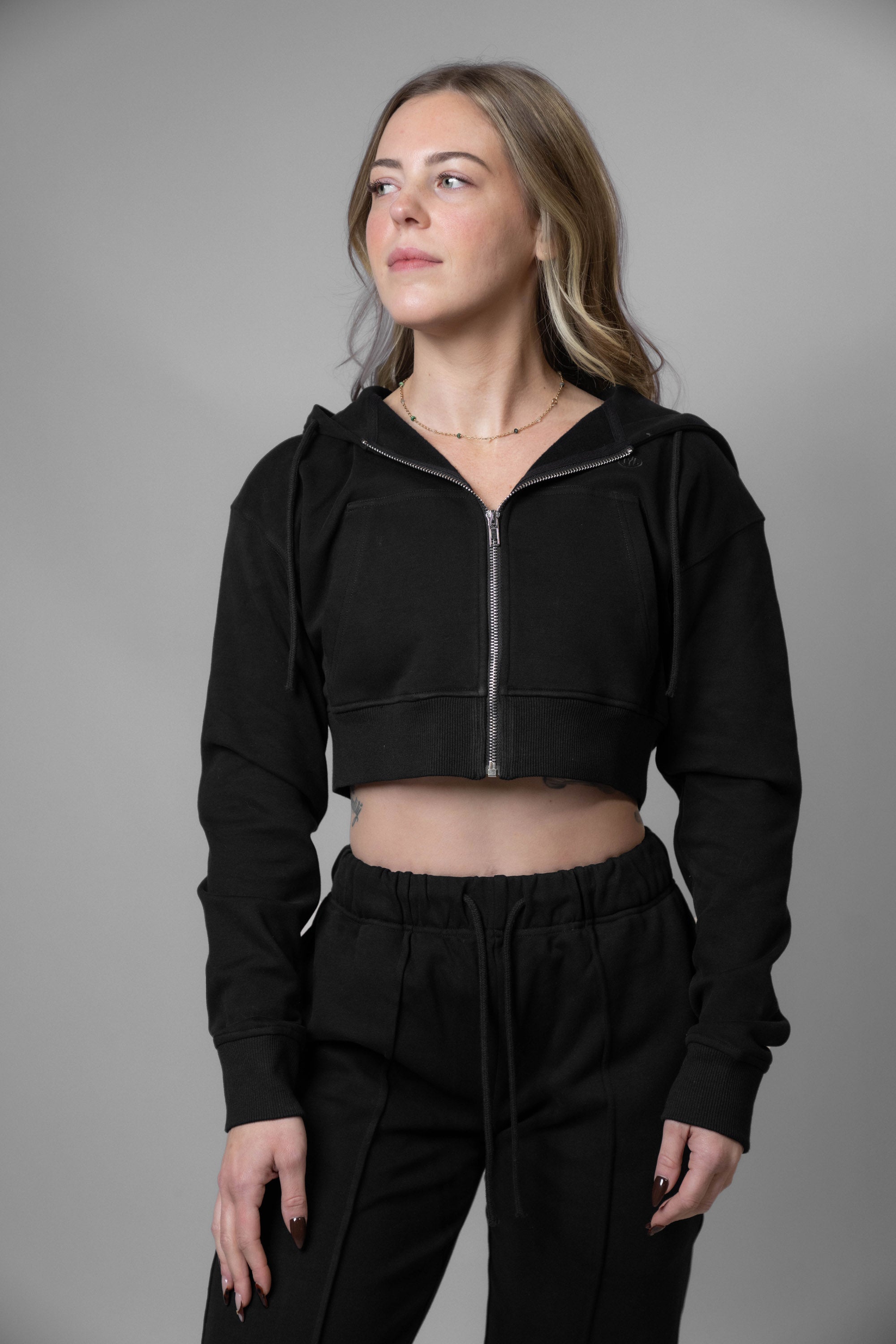 Premium Women's Loungewear Crop Zip Hoodie - Soft Fleece Pullover for Yoga, Home & Casual Wear - Cozy Winter Fashion Essentials