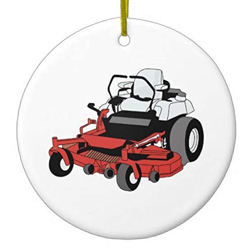 Porcelain Ceramic Lawnmower Christmas Ornaments - Handmade Holiday Decor for Tree, Home & Indoor Decorations - Perfect Christmas Gift for Garden Lovers & Homeowners