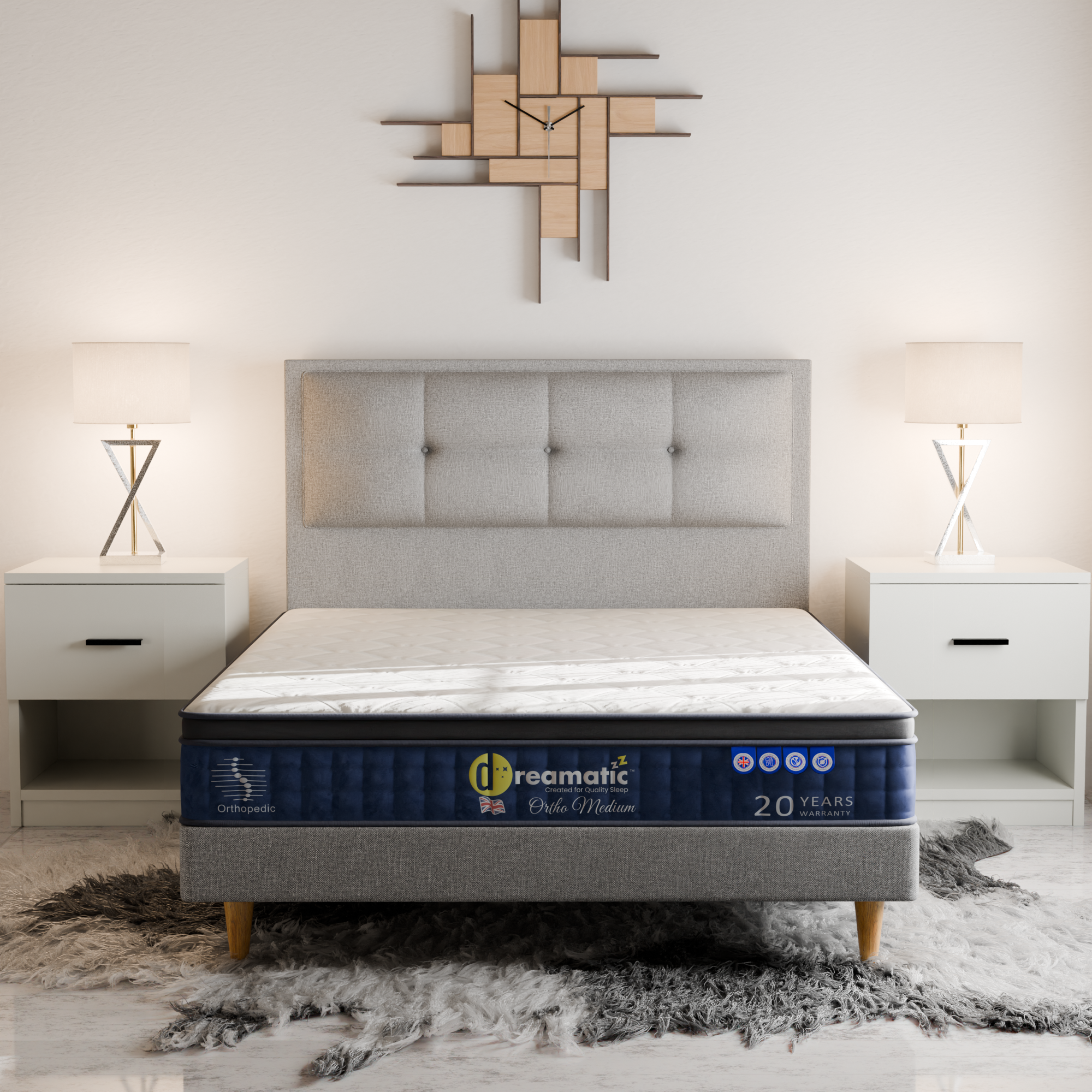 Dreamatic Ortho Medium Pocketed Spring Mattress - Queen & King Size for Back Pain Relief | Supportive Bed for Side, Back & Stomach Sleepers | Perfect for Master Bedroom, Guest Room & Apartment