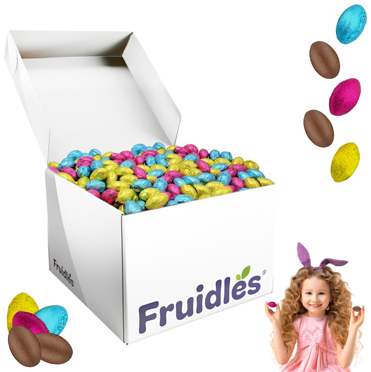 Premium Kosher Certified Easter Chocolate Eggs - 5 Pounds Bulk Pack of Multicolored Foil Wrapped Milk Chocolate Eggs by The Dreidel Company - Perfect for Easter Baskets, Holiday Gifts & Party Favors