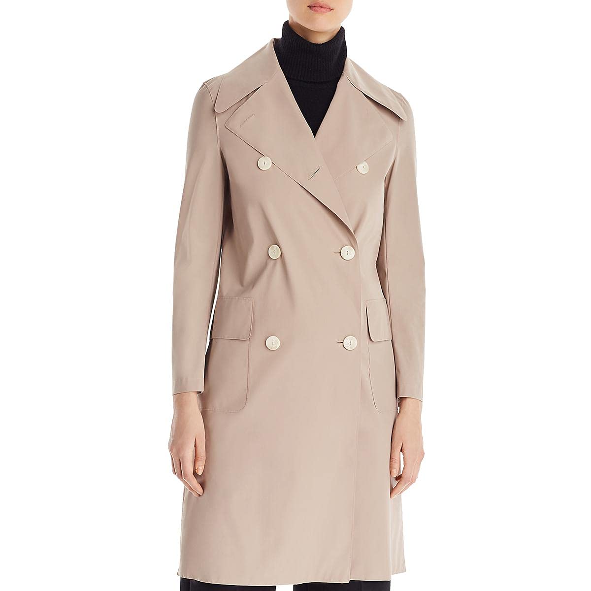 Harris Wharf London Women's Lightweight Waterproof Raincoat - Military Style Trench Coat in Tan Size 42 | Perfect for Commuting, Travel & Outdoor Adventures