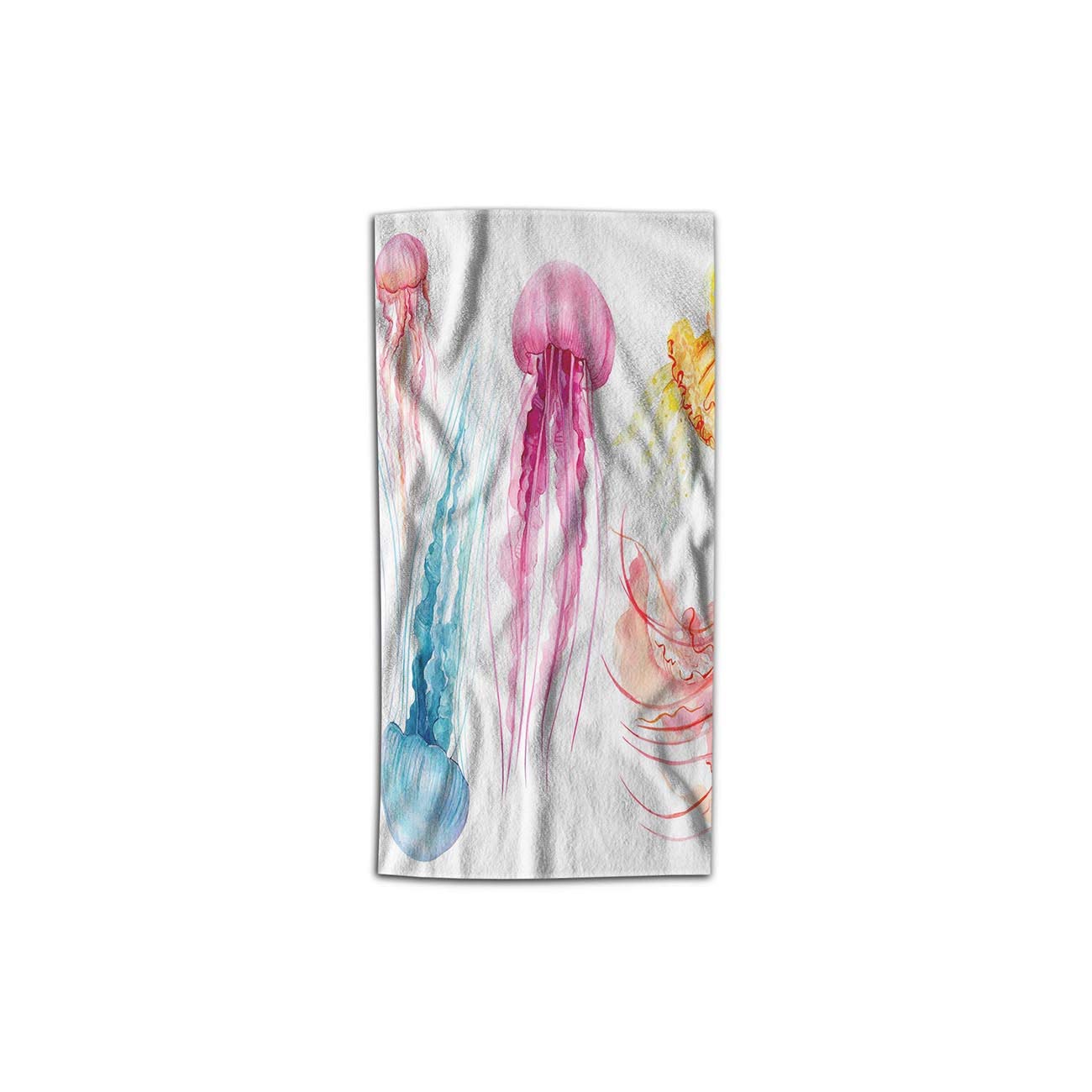 Premium AOYEGO Jellyfish Hand Towel - 15x30 Inch Soft Microfiber Face Towel in Ocean Blue & Pink for Kitchen, Bathroom, Spa | Ultra-Absorbent Quick-Dry Towel for Men & Women | Perfect for Beach Trips, Poolside Lounging & Coastal Home Decor
