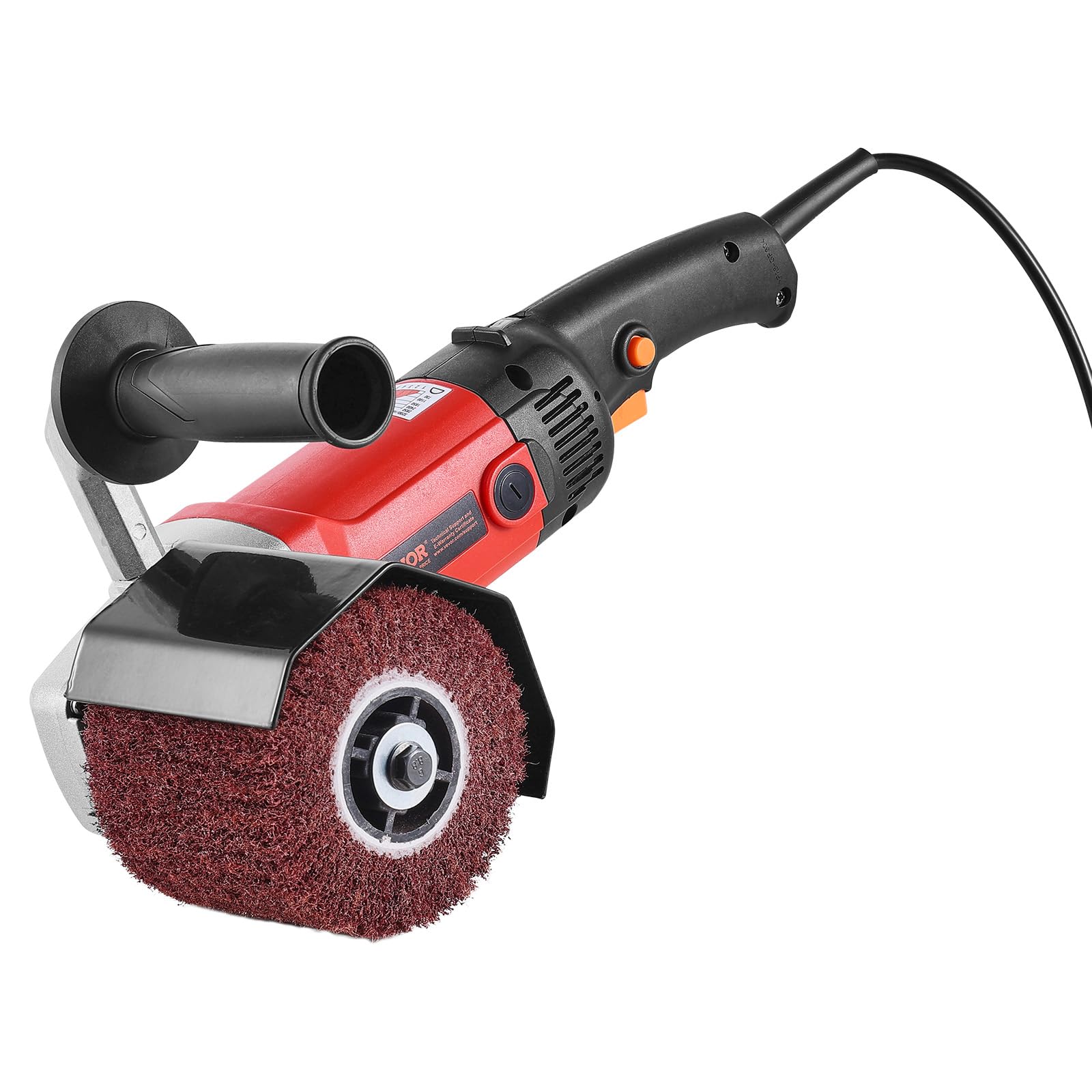 VEVOR 1200W Variable Speed Handheld Electric Metal Burnishing Polishing Machine with 4 Fiber Wheels - Professional Surface Conditioning Tool for Stainless Steel & Non-Ferrous Metals - Perfect for Metal Restoration, Automotive Detailing & DIY Projects